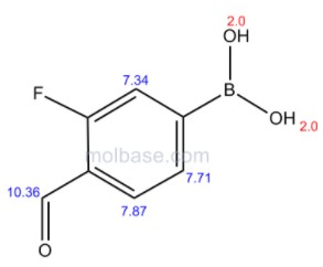 3-氟-4-醛基苯硼酸化學(xué)式結(jié)構(gòu)圖
